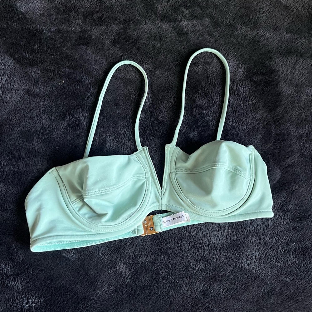 Young & reckless mint green bikini top